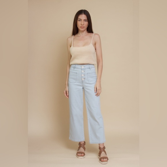 MIOU MUSE Santa Fe Jeans | Straight Wide Leg Denim Pants Jeans High Rise - Picture 1 of 16